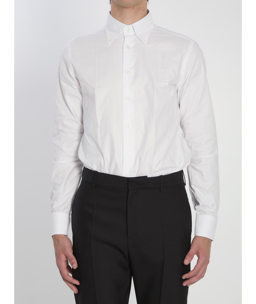 BORRIELLO Белая хлопковая классическая рубашка, фото 4