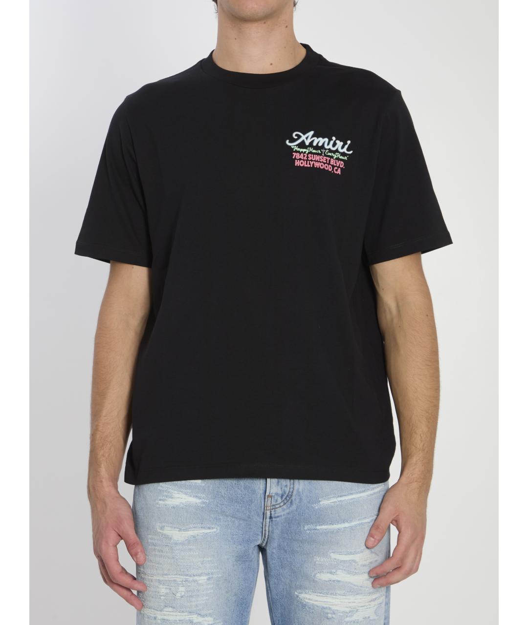 AMIRI Черная хлопковая футболка, фото 2
