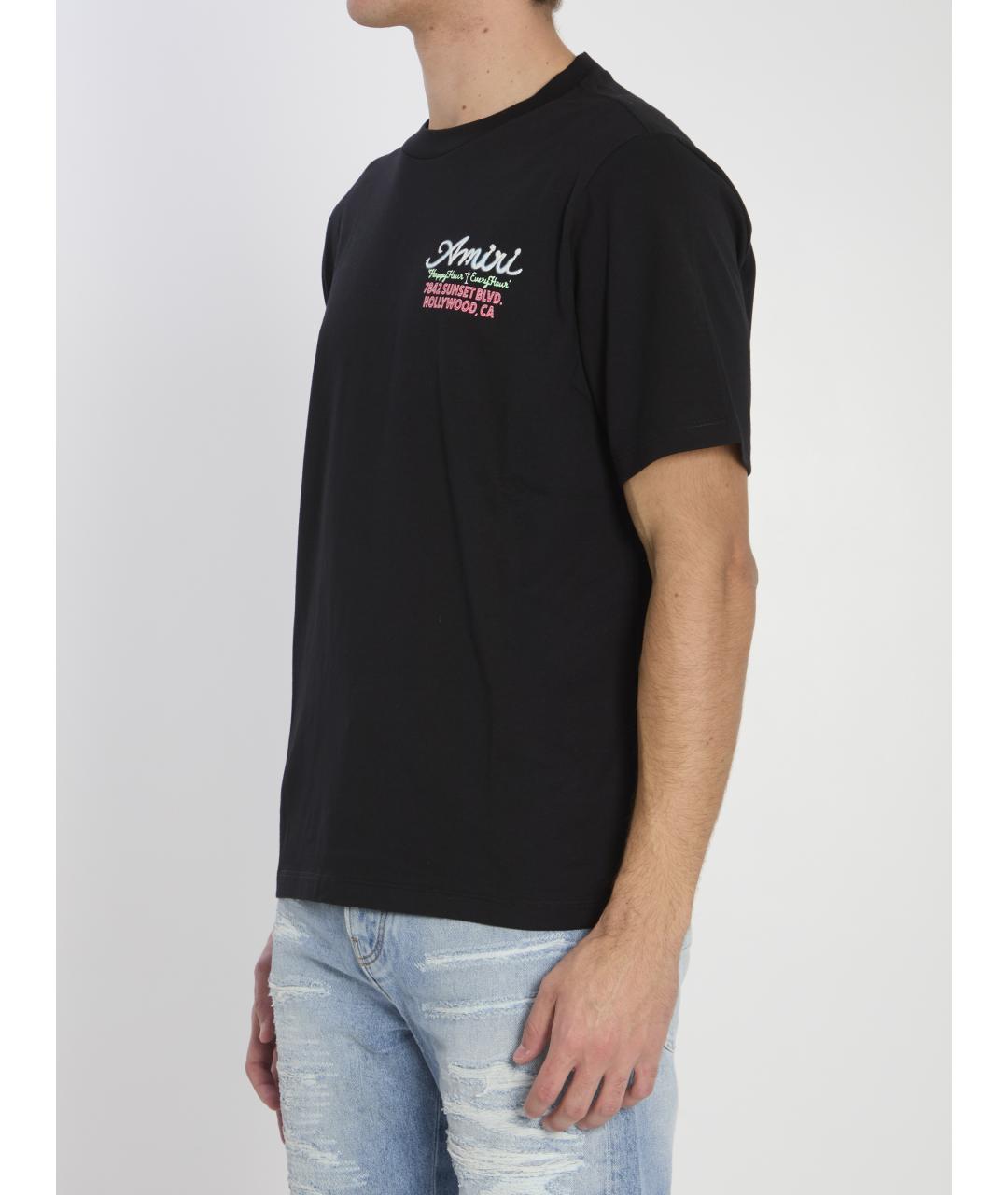 AMIRI Черная хлопковая футболка, фото 3