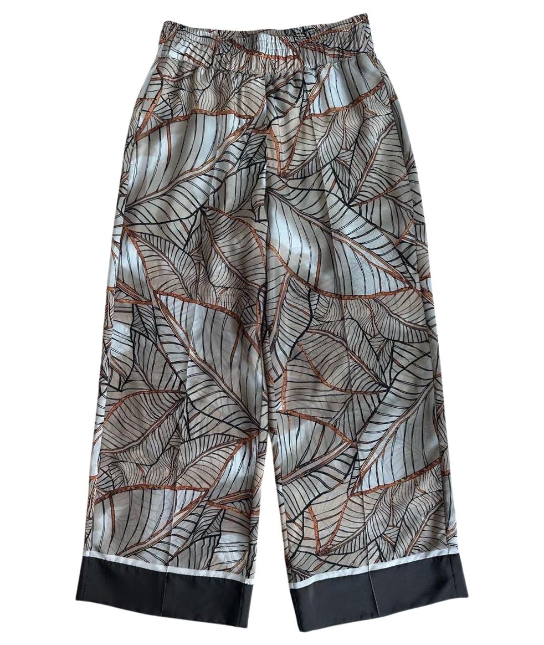 BRUNELLO CUCINELLI Мульти шелковые брюки широкие, фото 1