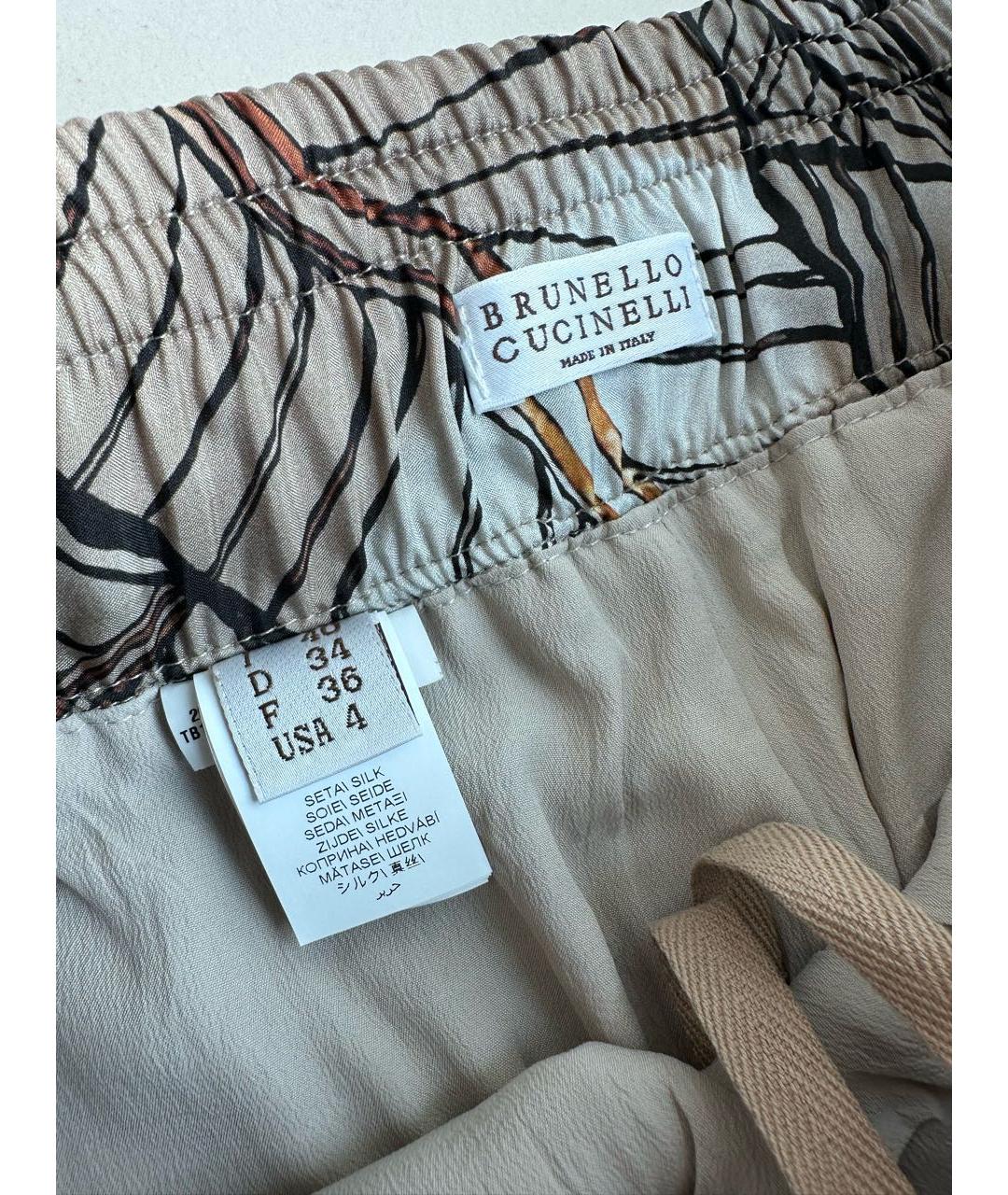 BRUNELLO CUCINELLI Мульти шелковые брюки широкие, фото 3