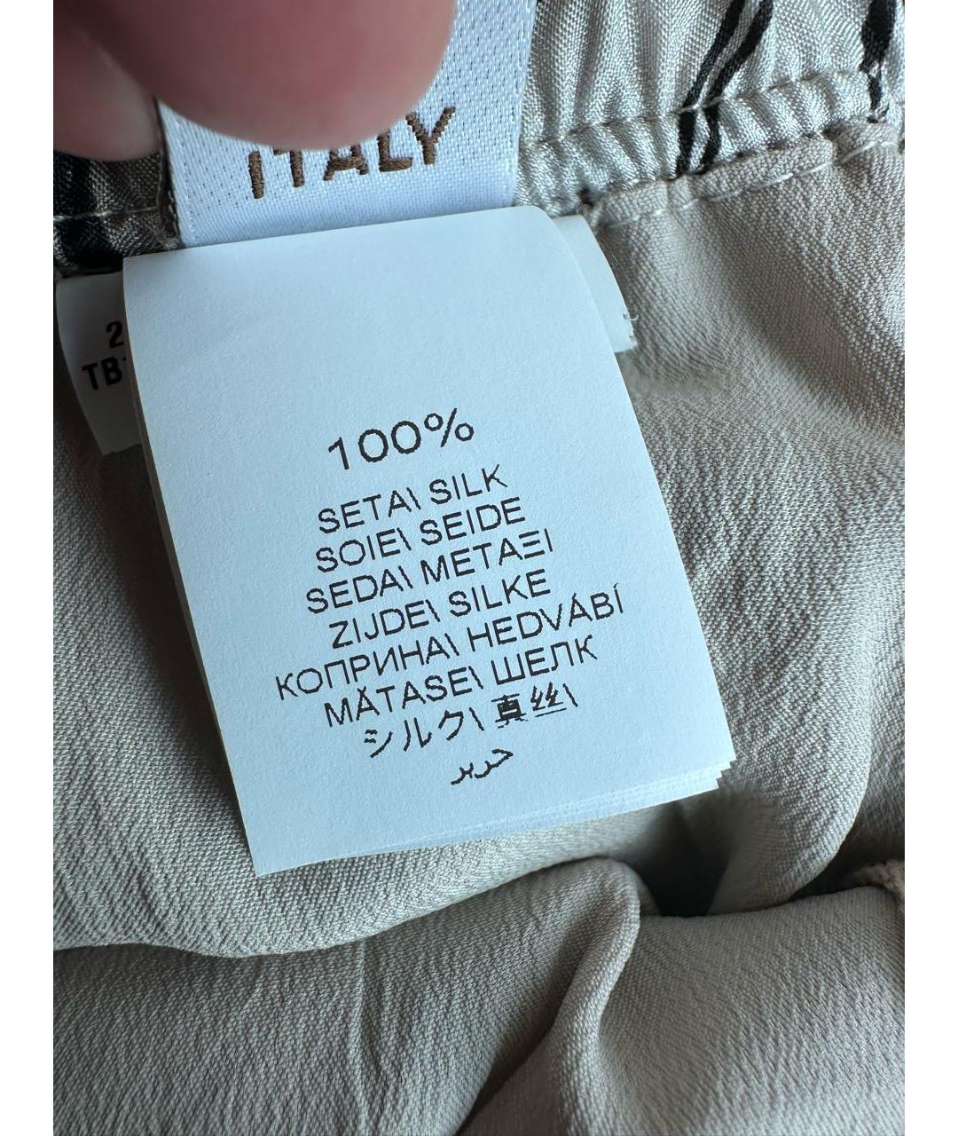 BRUNELLO CUCINELLI Мульти шелковые брюки широкие, фото 5