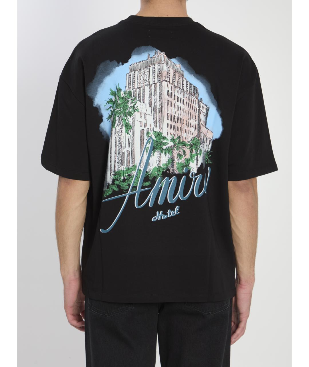 AMIRI Черная хлопковая футболка, фото 5