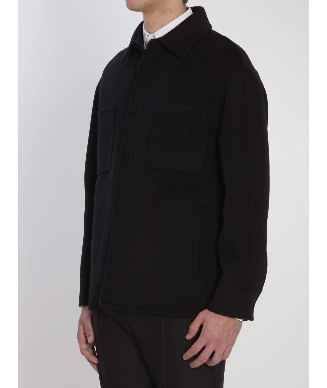 FENDI Черная шерстяная куртка, фото 3