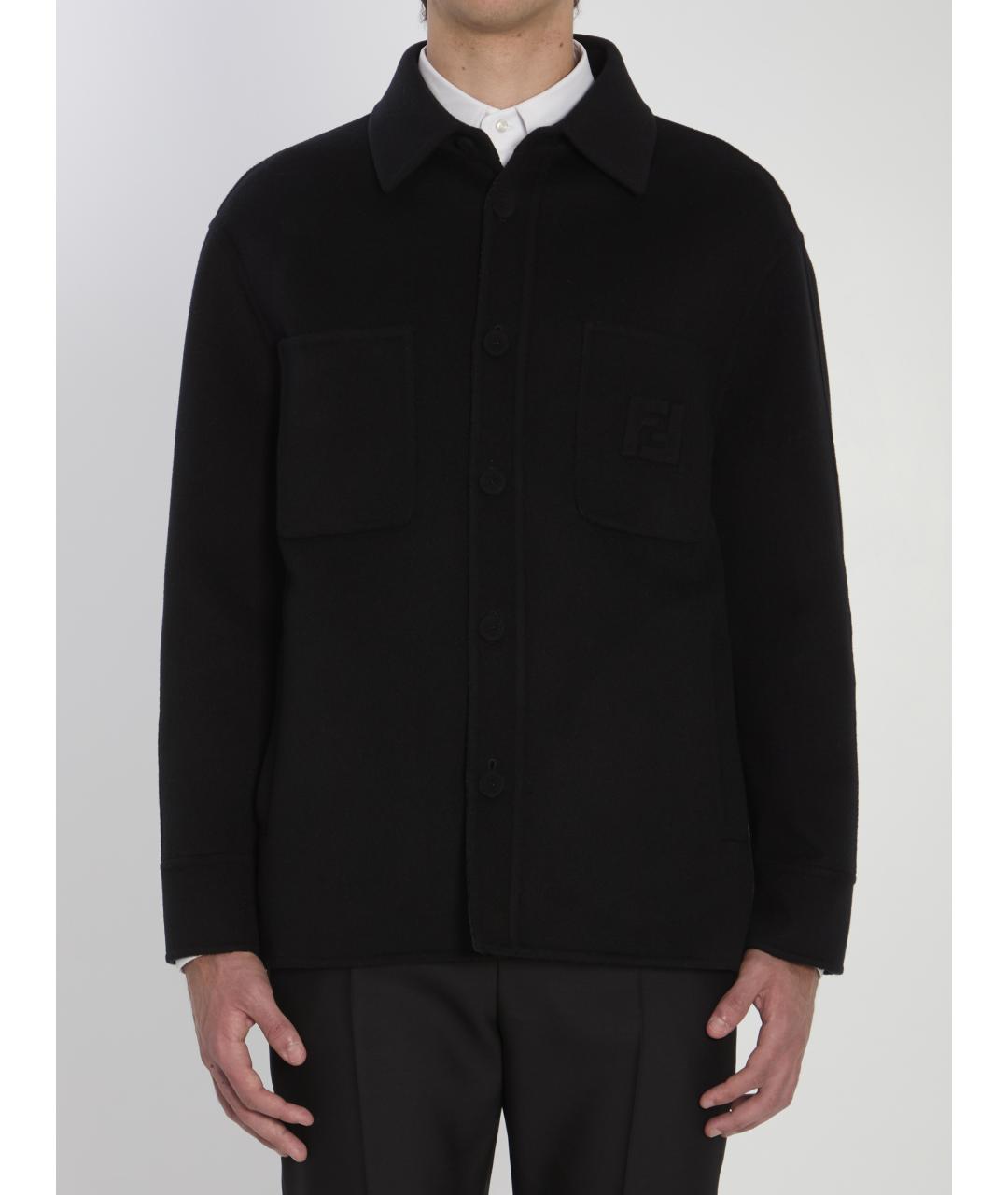 FENDI Черная шерстяная куртка, фото 2