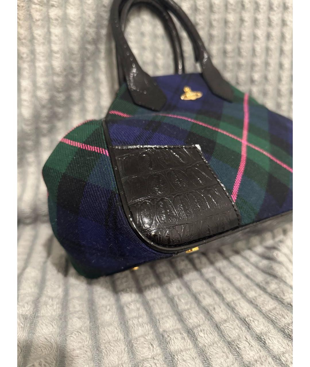 VIVIENNE WESTWOOD Мульти тканевая сумка с короткими ручками, фото 5