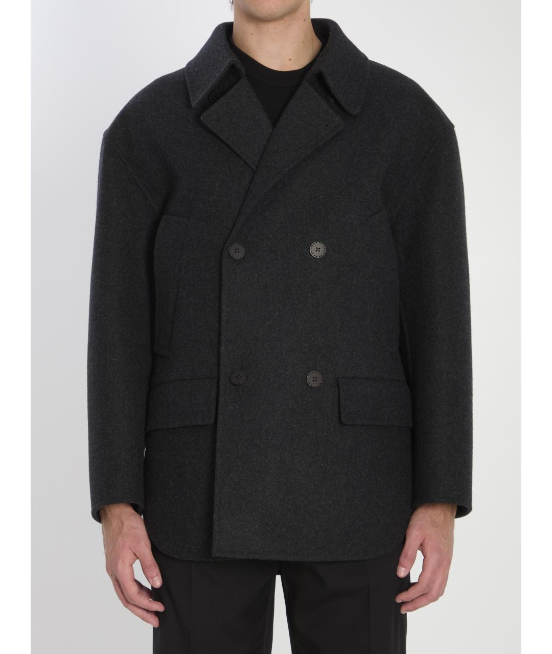 FENDI Серое шерстяное пальто, фото 2