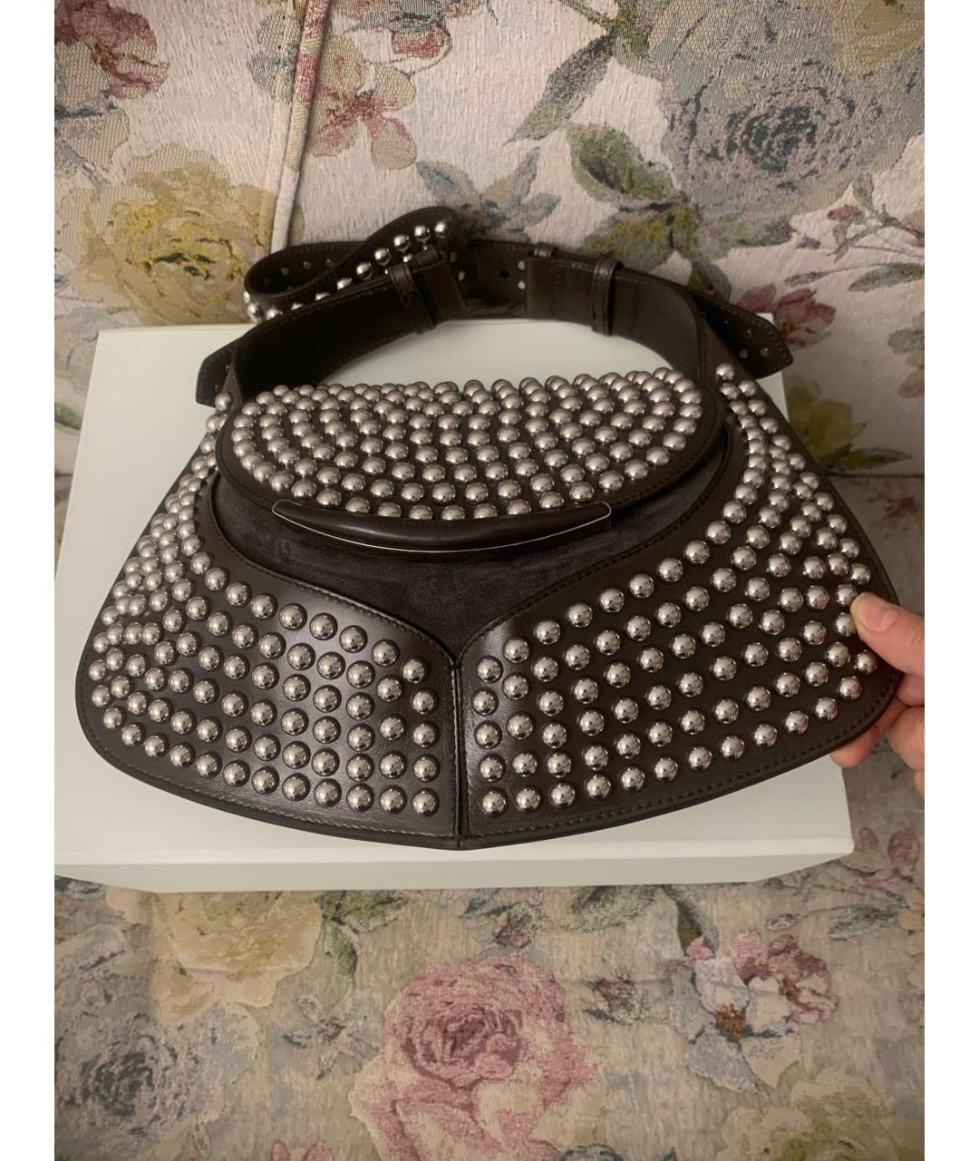 DELPOZO Коричневая замшевая сумка через плечо, фото 8