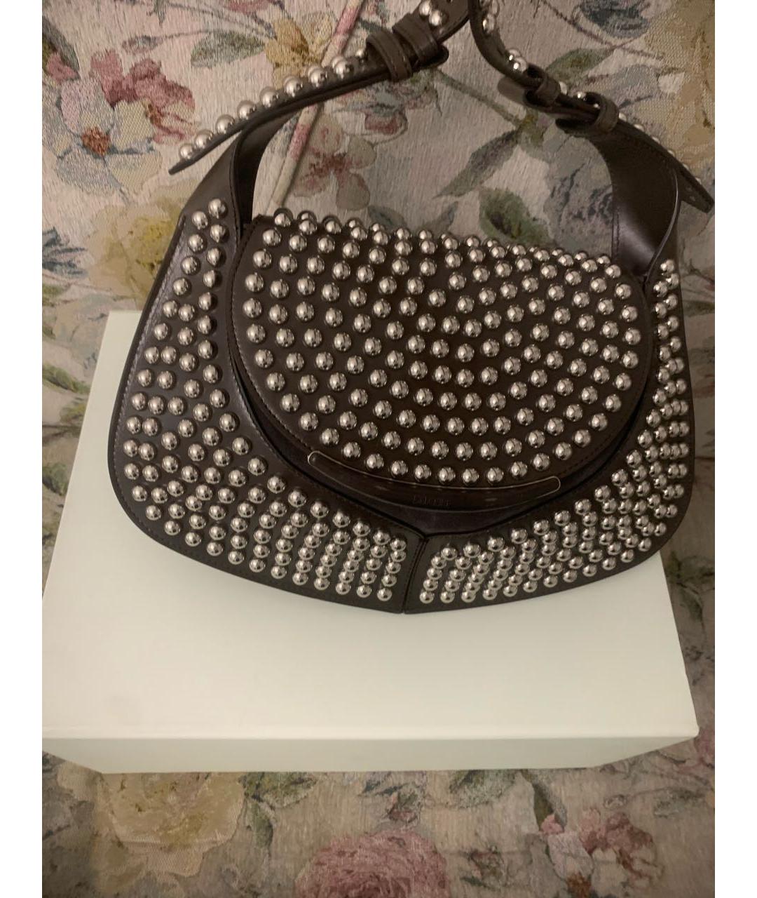 DELPOZO Коричневая замшевая сумка через плечо, фото 5