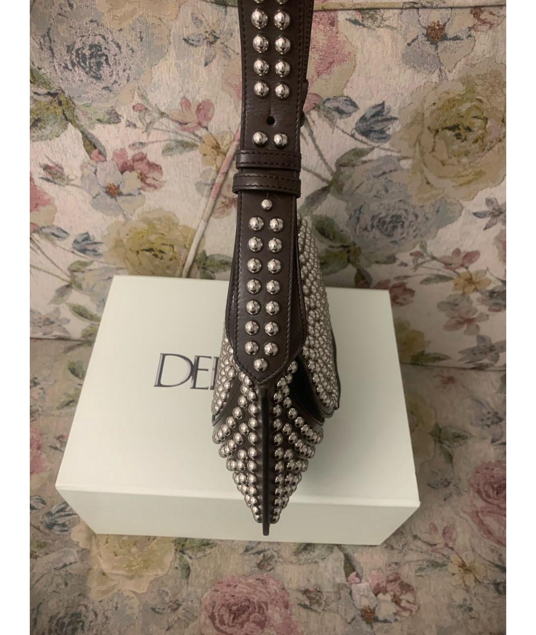 DELPOZO Коричневая замшевая сумка через плечо, фото 3