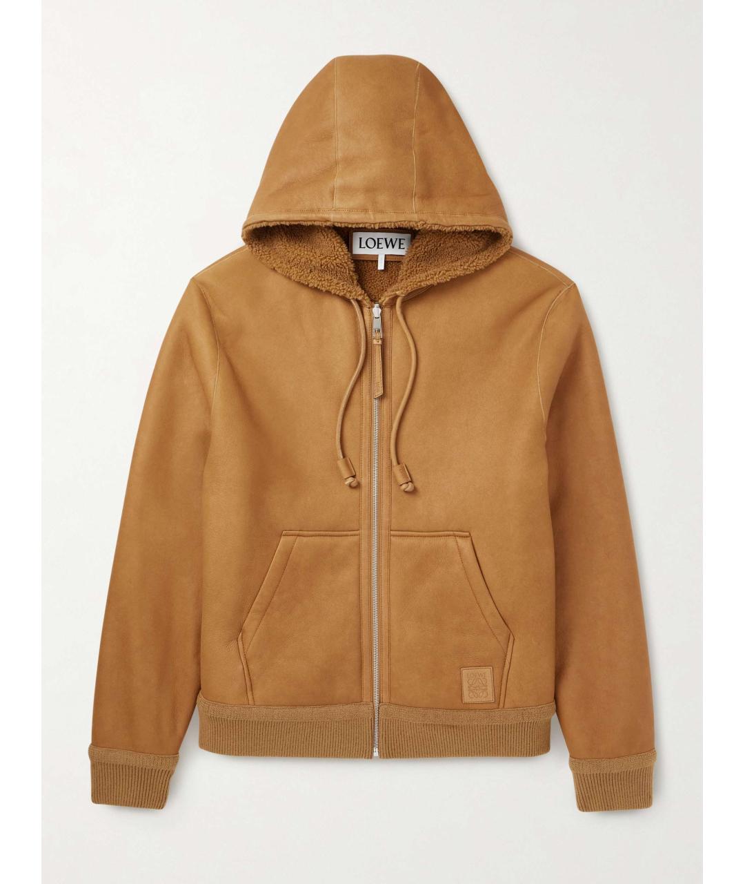 LOEWE Бежевая кожаная куртка, фото 7