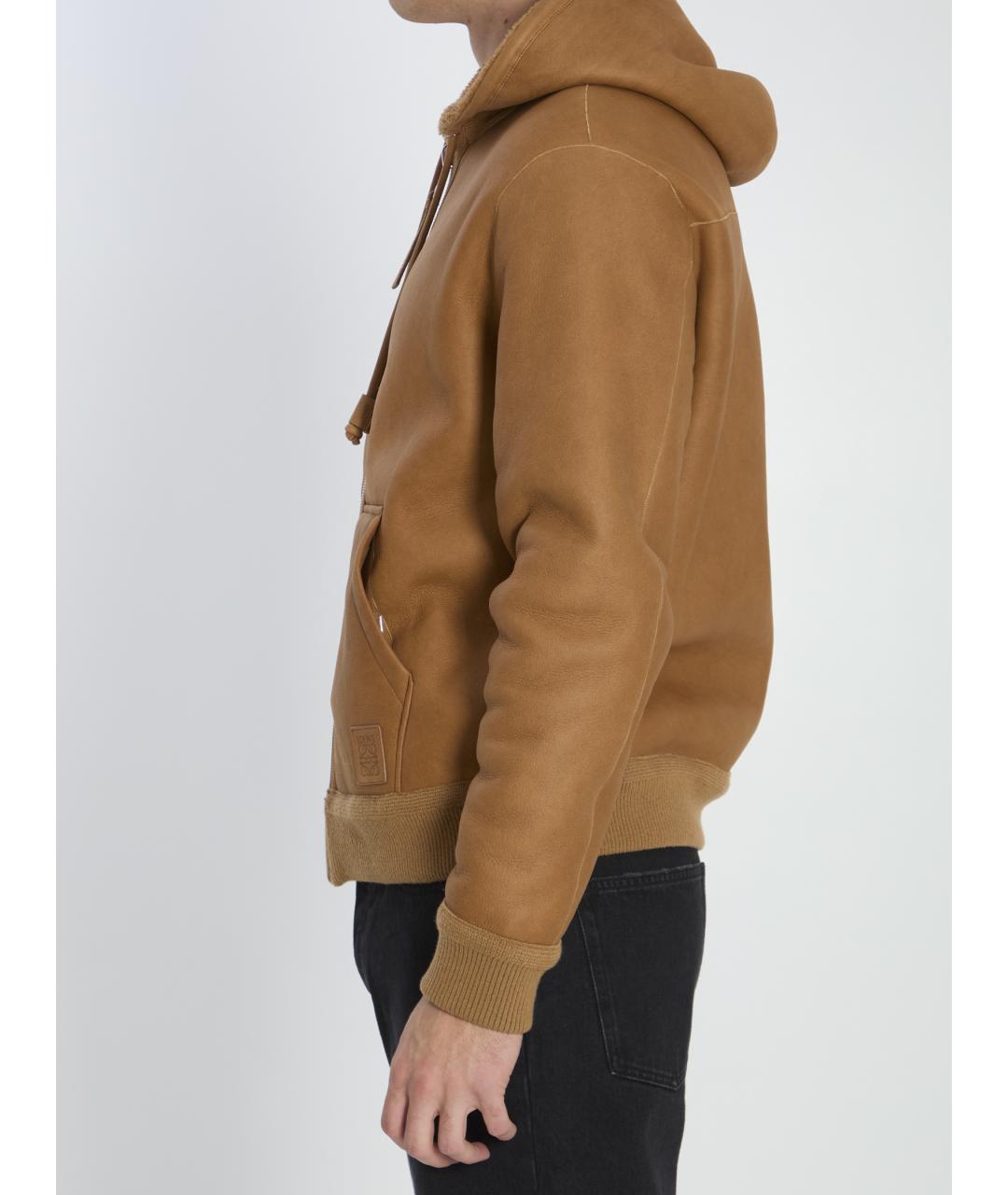 LOEWE Бежевая кожаная куртка, фото 4