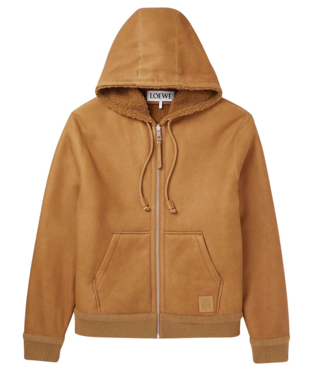 LOEWE Бежевая кожаная куртка, фото 1
