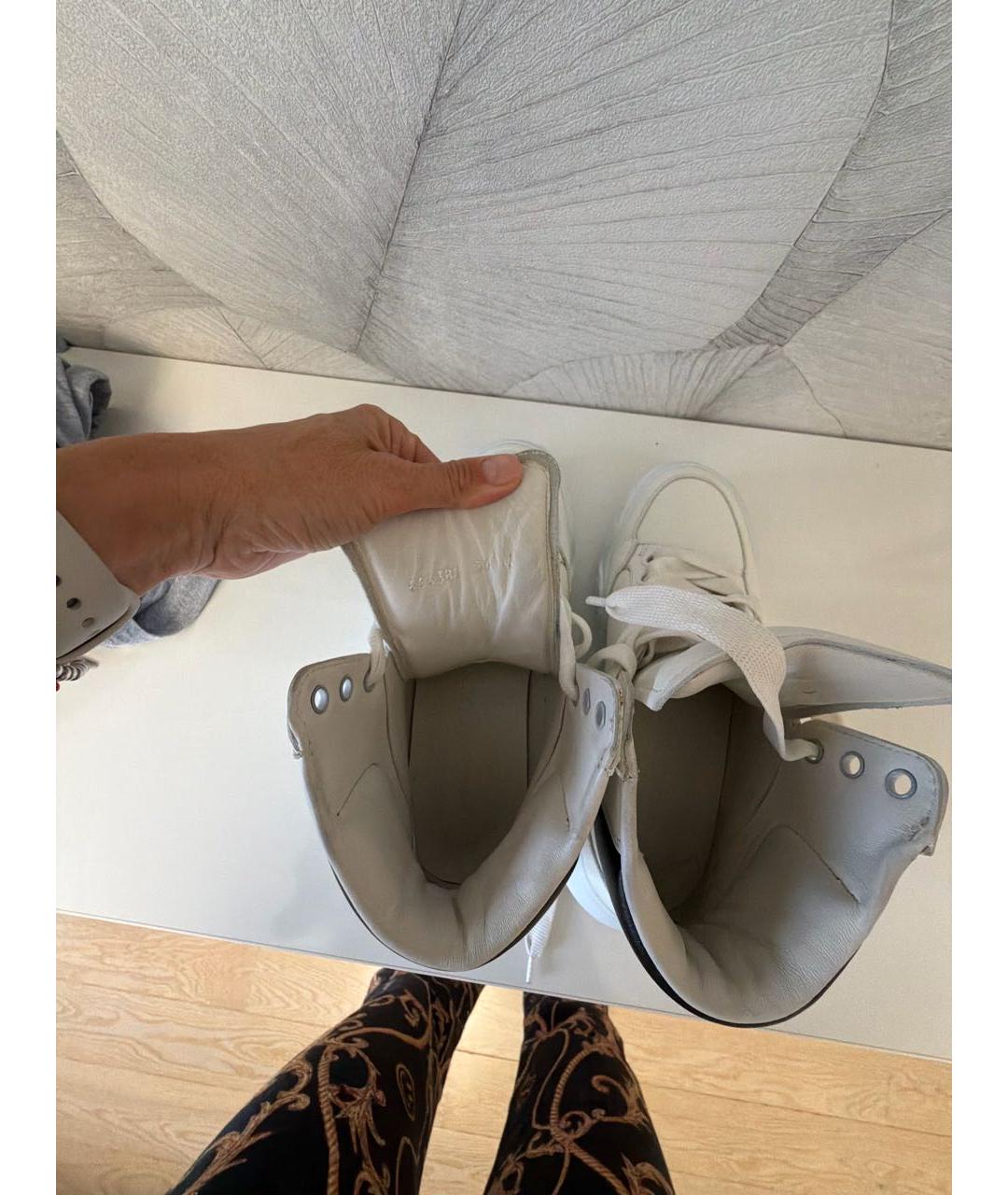 ALEXANDER MCQUEEN Белые кожаные кроссовки, фото 5