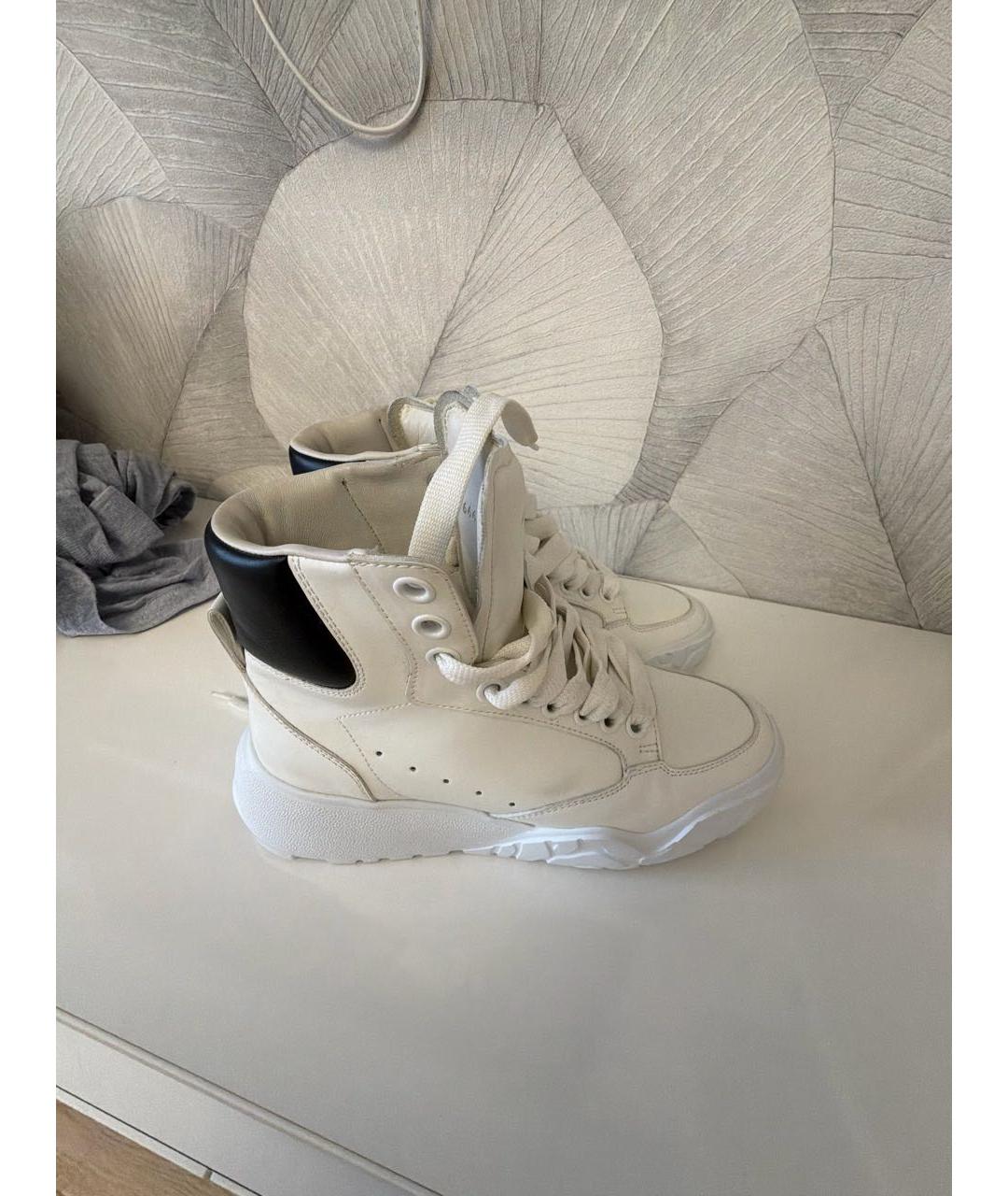 ALEXANDER MCQUEEN Белые кожаные кроссовки, фото 9