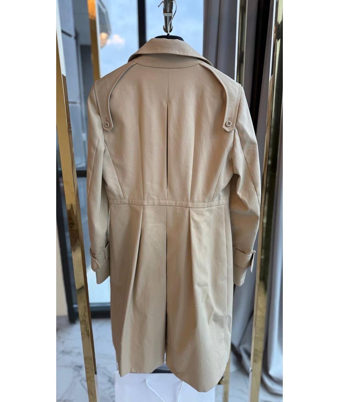 SPORTMAX Бежевый хлопковый тренч/плащ, фото 2