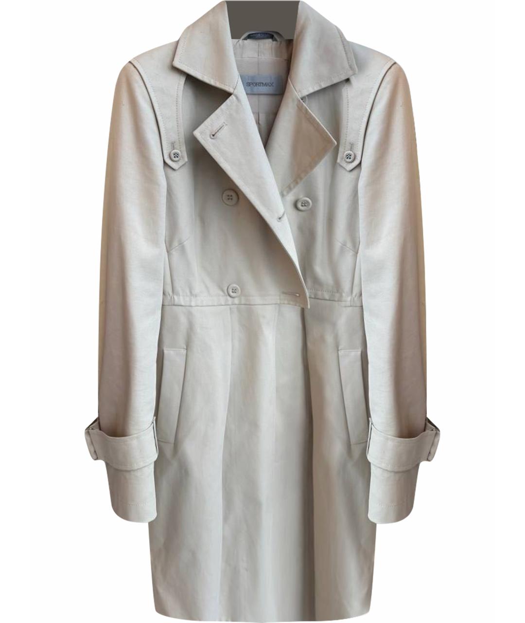 SPORTMAX Бежевый хлопковый тренч/плащ, фото 1