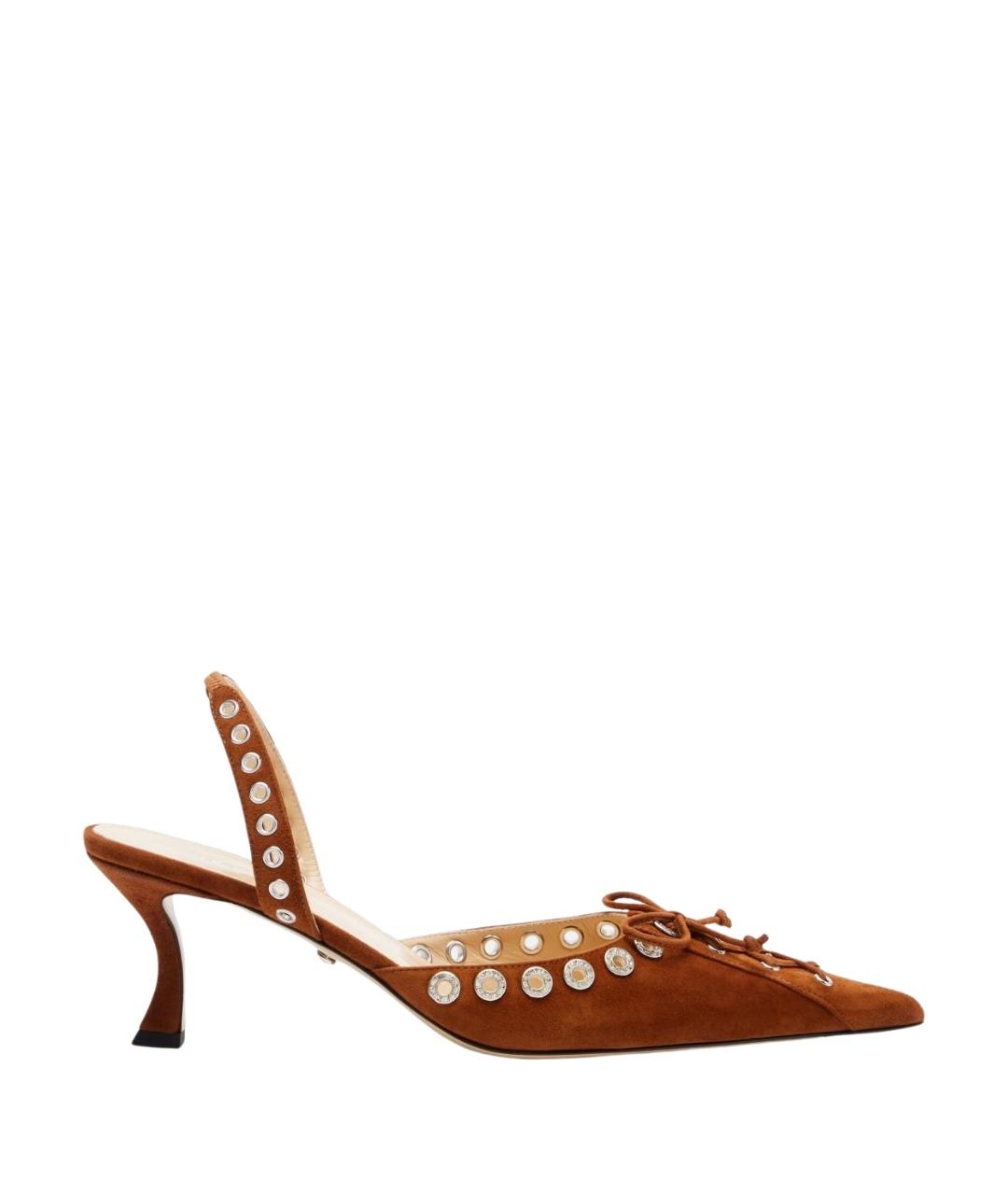 MACH&MACH Коричневые замшевые босоножки, фото 1