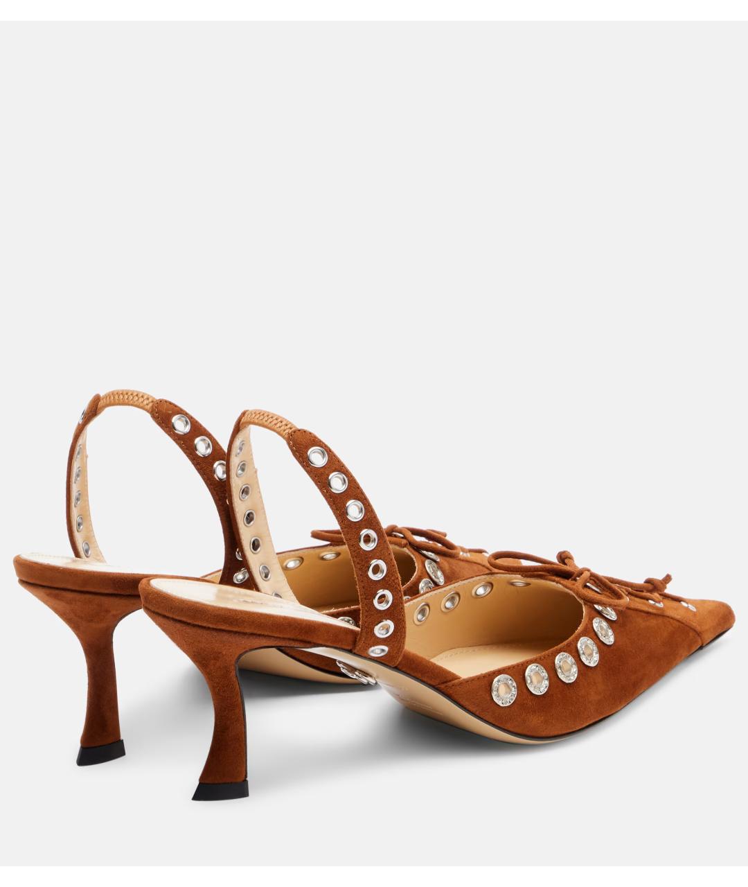 MACH&MACH Коричневые замшевые босоножки, фото 4