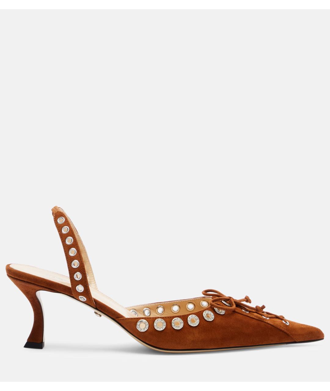 MACH&MACH Коричневые замшевые босоножки, фото 6