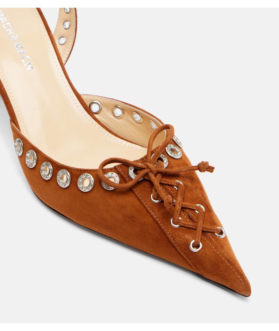 MACH&MACH Коричневые замшевые босоножки, фото 2