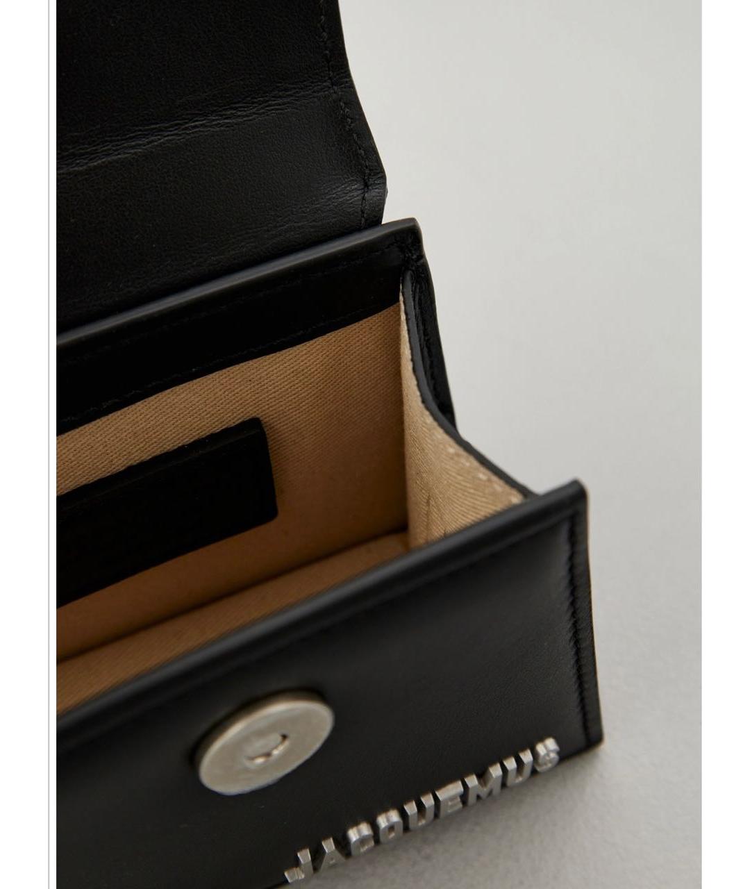 JACQUEMUS Черная кожаная сумка через плечо, фото 4