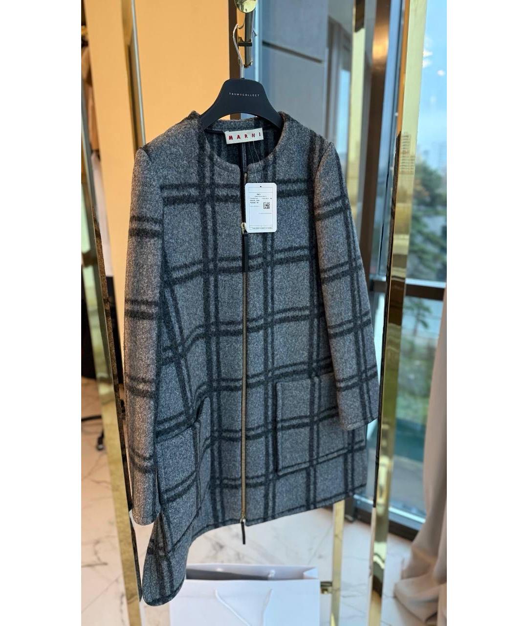 MARNI Серое пальто, фото 7