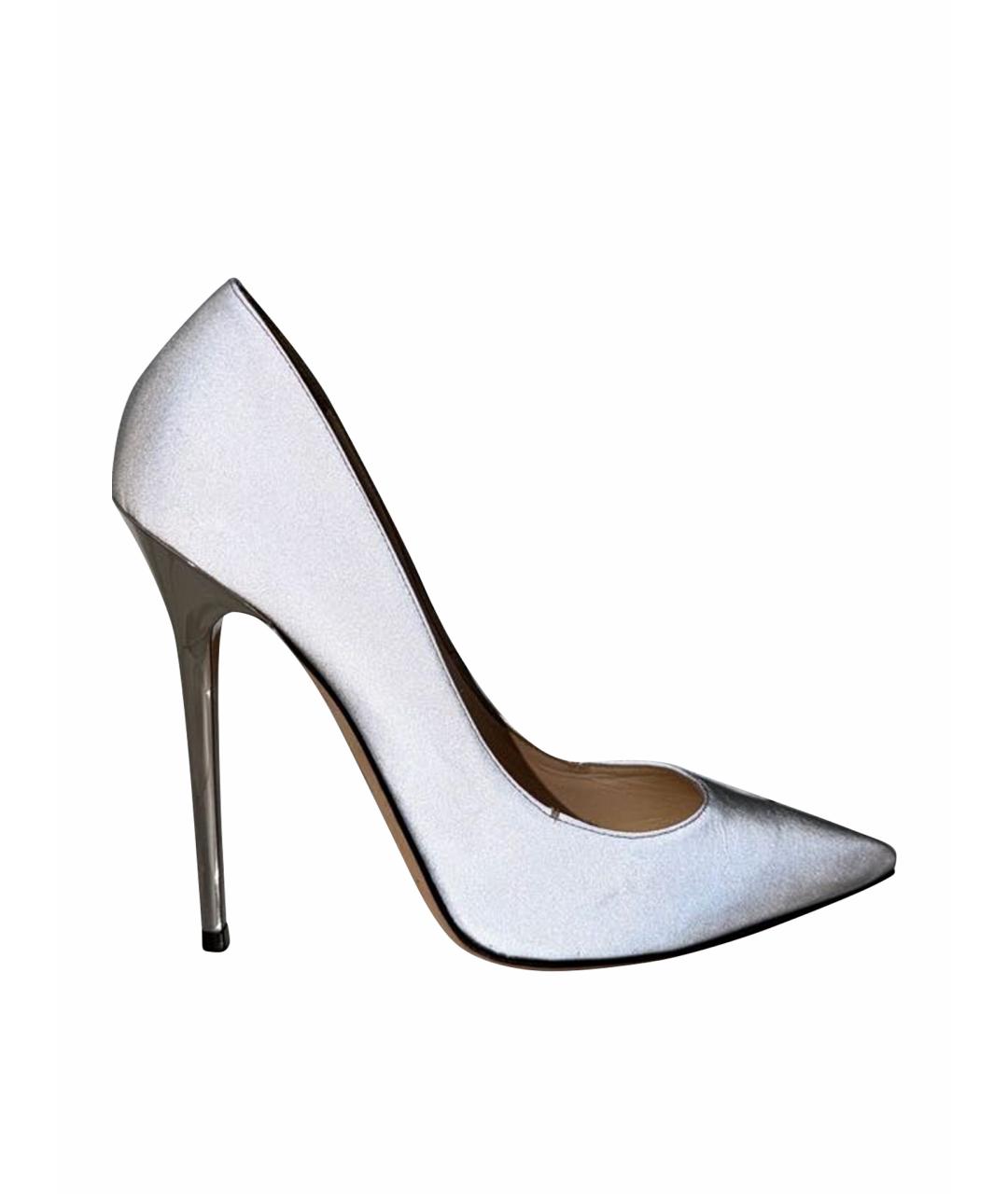JIMMY CHOO Серебряные кожаные туфли, фото 1