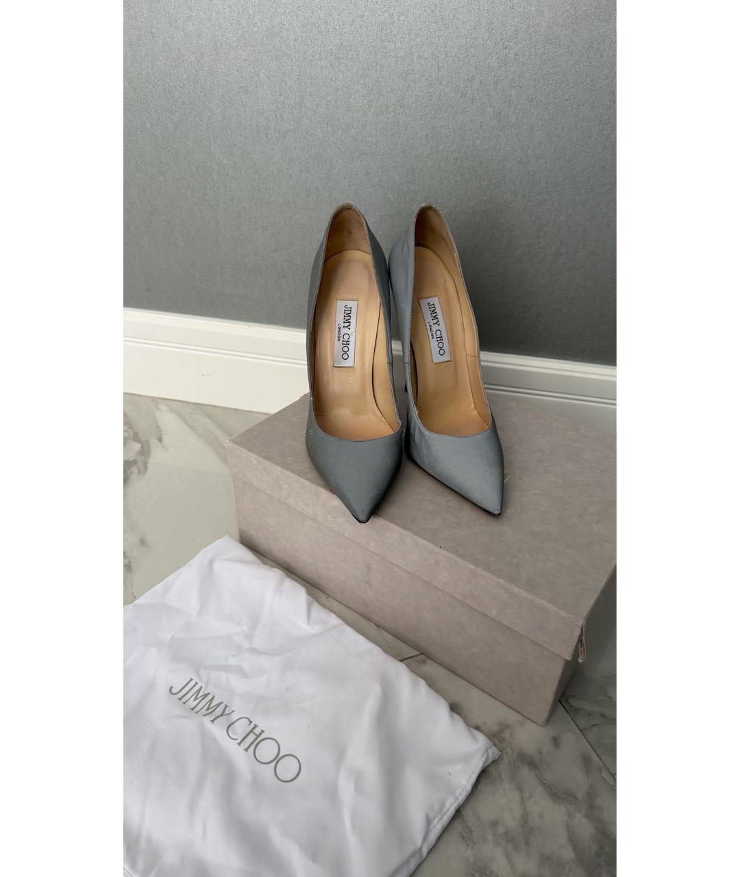 JIMMY CHOO Серебряные кожаные туфли, фото 5