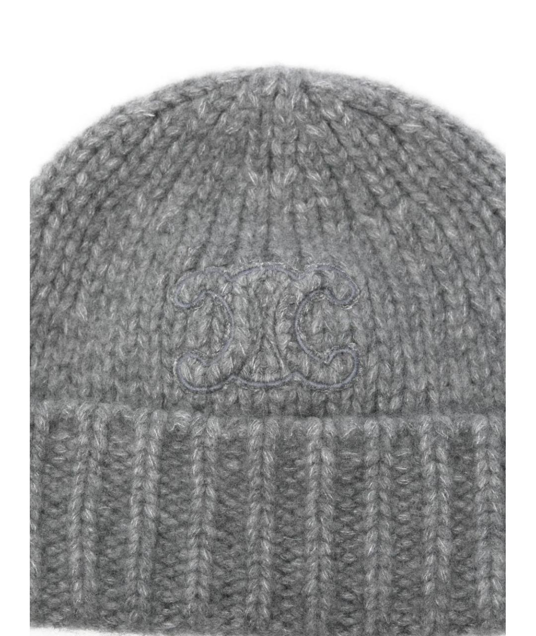 CELINE Серая кашемировая шапка, фото 2