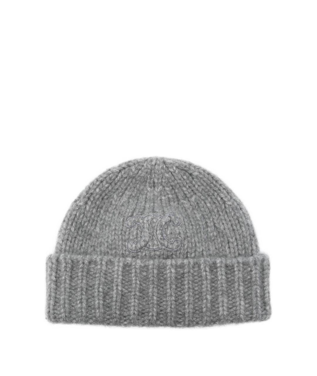 CELINE Серая кашемировая шапка, фото 1