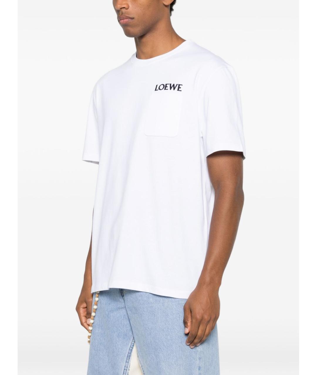 LOEWE Белая хлопковая футболка, фото 5