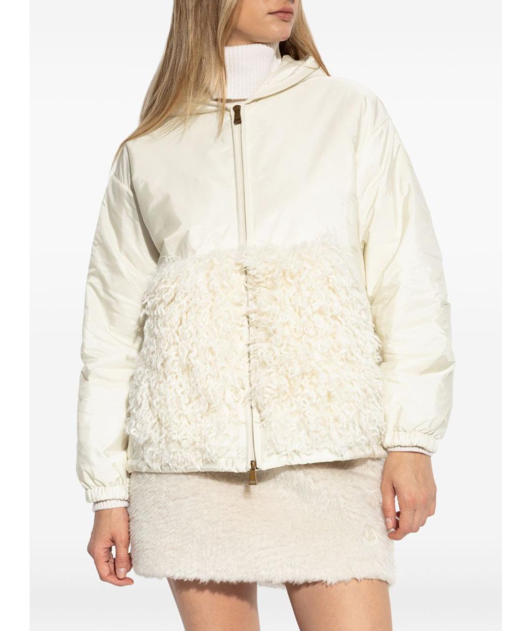 MONCLER Белая полиэстеровая куртка, фото 4