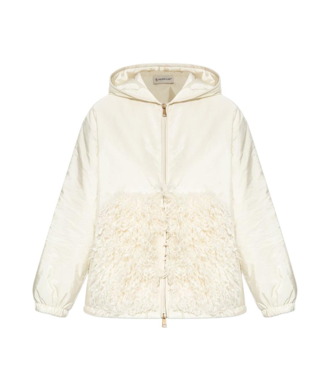 MONCLER Белая полиэстеровая куртка, фото 1
