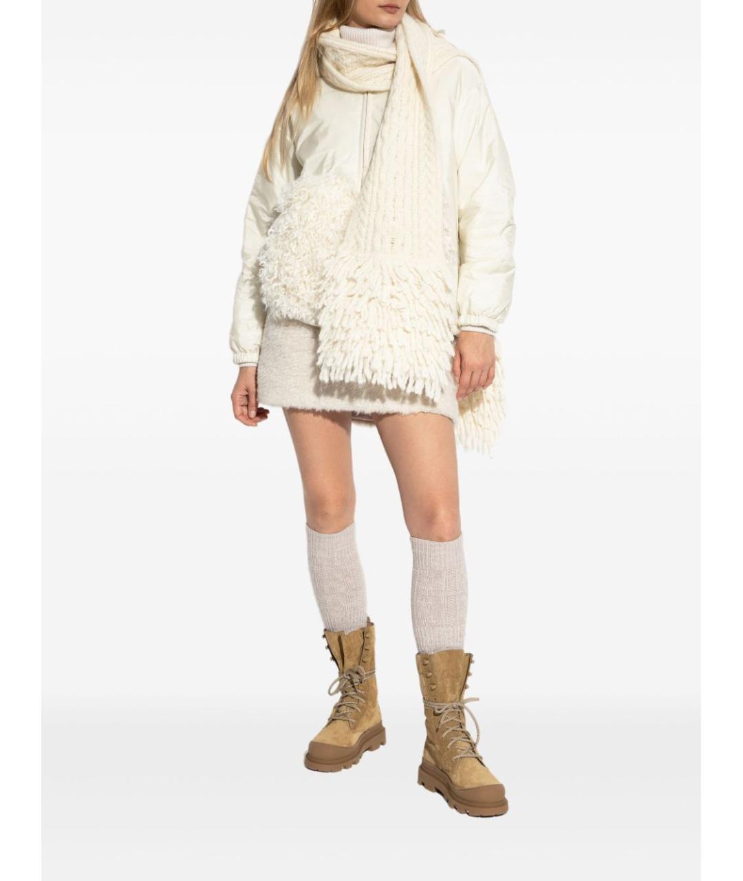 MONCLER Белая полиэстеровая куртка, фото 5