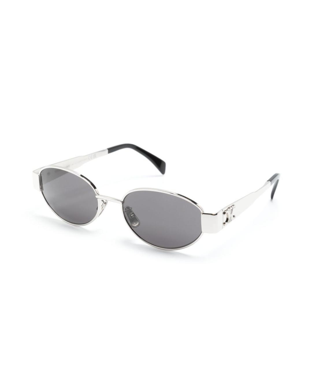 CELINE Серебряные металлические солнцезащитные очки, фото 2