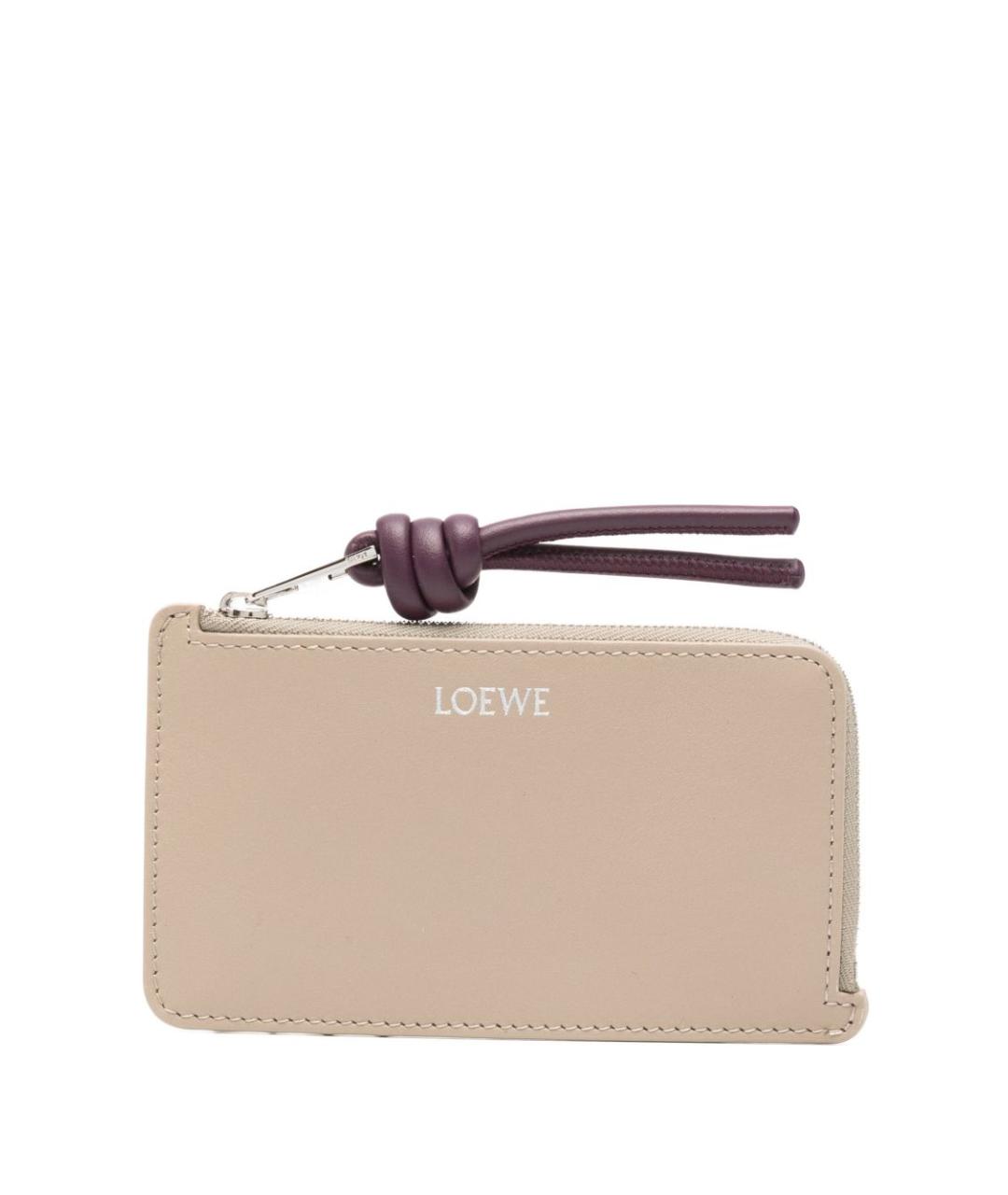 LOEWE Бежевый кожаный кошелек, фото 1