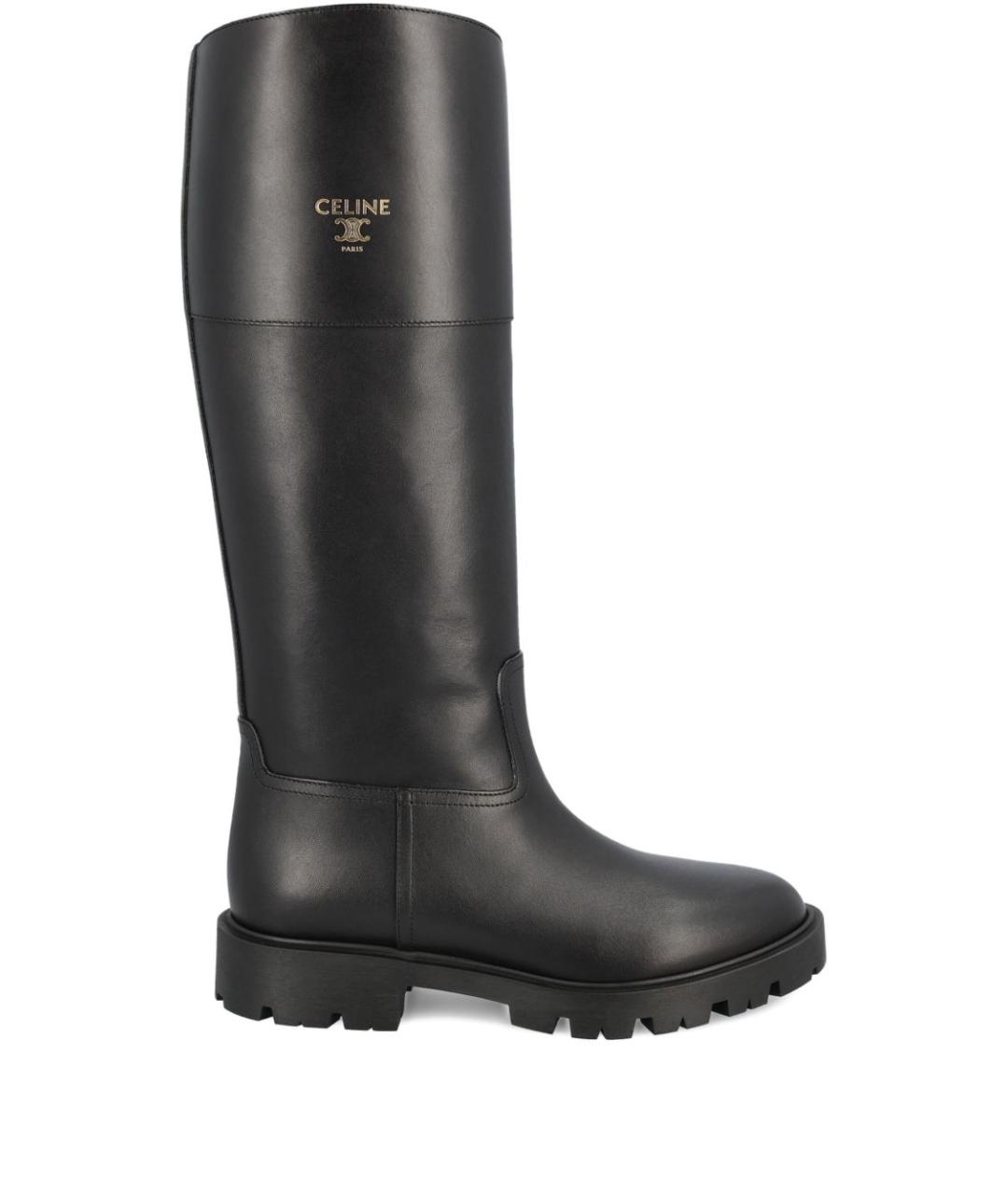 CELINE Черные кожаные сапоги, фото 1