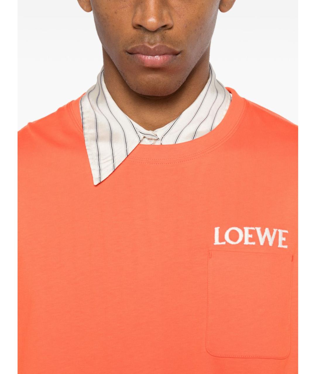 LOEWE Оранжевая хлопковая футболка, фото 2