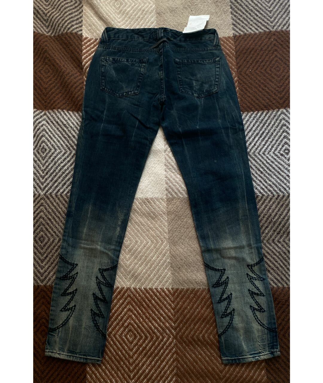 JEAN PAUL GAULTIER Синие хлопковые прямые джинсы, фото 2