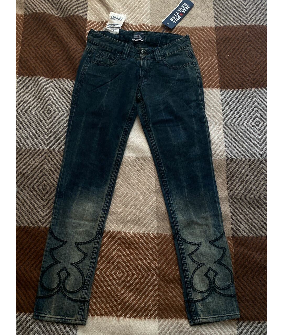 JEAN PAUL GAULTIER Синие хлопковые прямые джинсы, фото 8