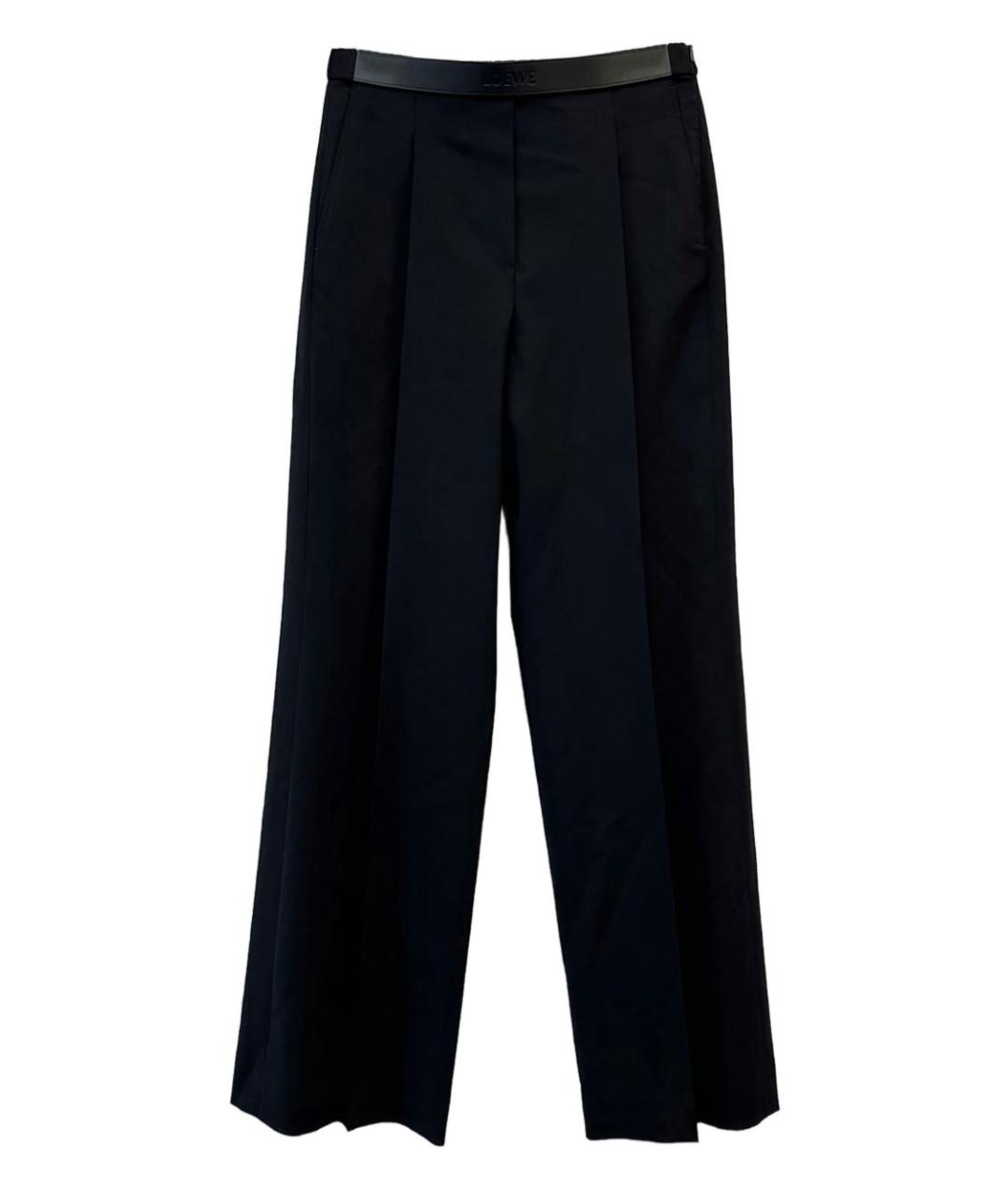 LOEWE Черные хлопковые прямые брюки, фото 1