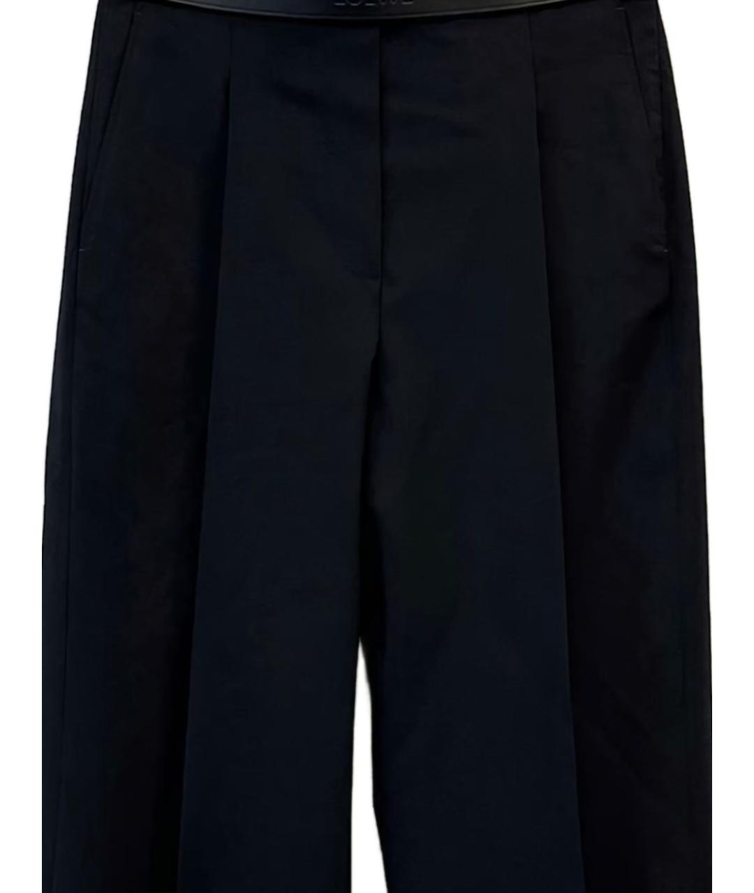 LOEWE Черные хлопковые прямые брюки, фото 2