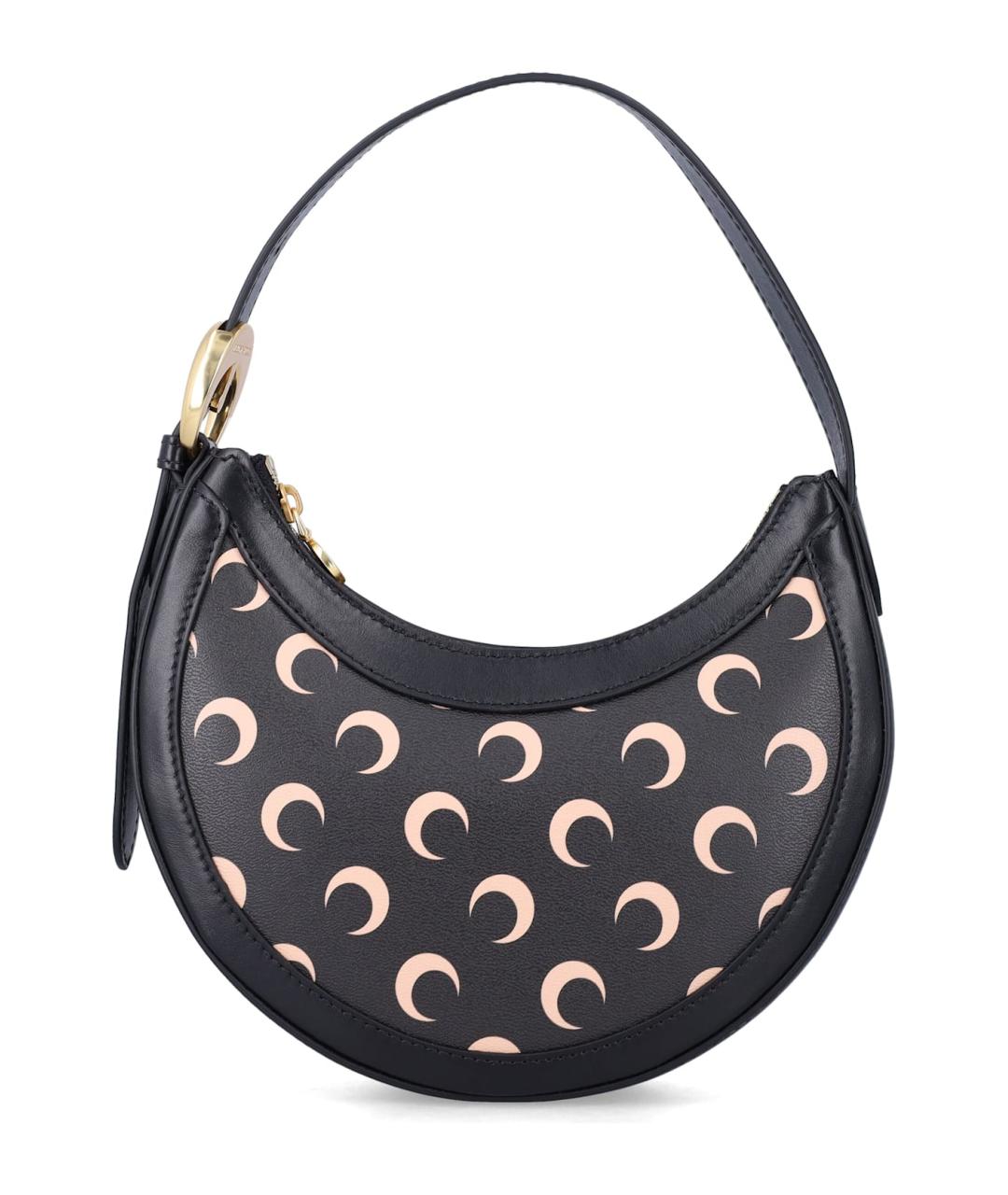 MARINE SERRE Черная сумка с короткими ручками из искусственной кожи, фото 1