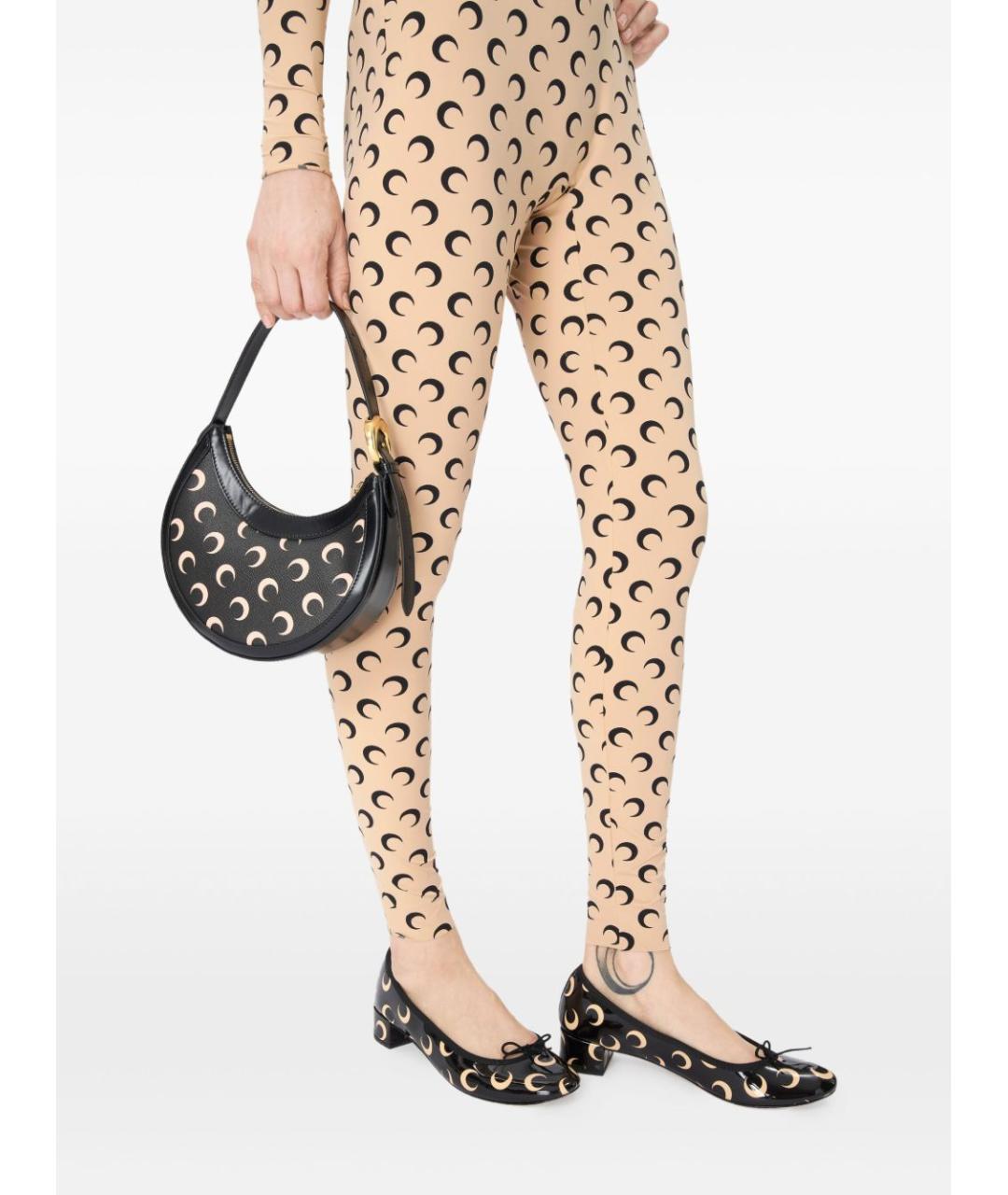 MARINE SERRE Черная сумка с короткими ручками из искусственной кожи, фото 3