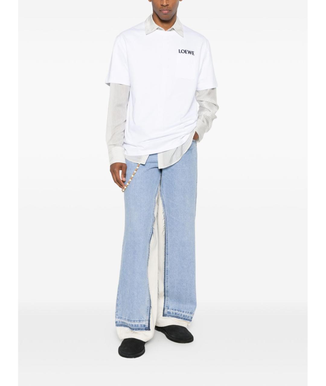 LOEWE Белая хлопковая футболка, фото 2