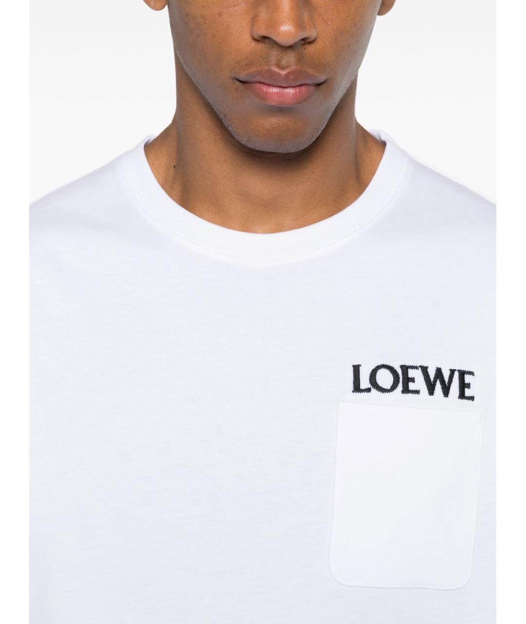 LOEWE Белая хлопковая футболка, фото 4