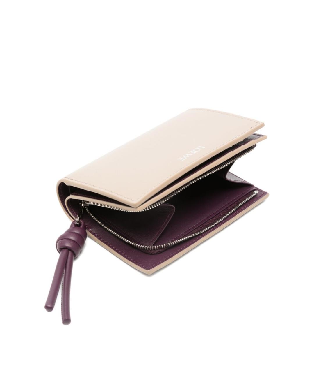 LOEWE Бежевый кожаный кошелек, фото 2