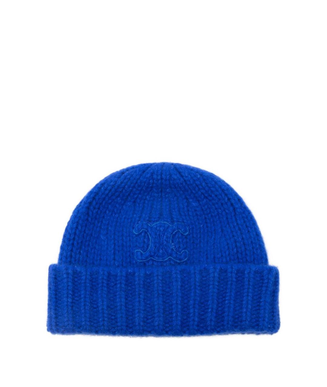 CELINE Синяя кашемировая шапка, фото 1