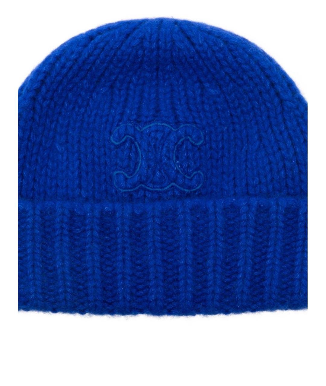 CELINE Синяя кашемировая шапка, фото 3